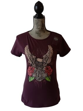 Harley Davidson women's purple short-sleeve graphic t-shirt size M